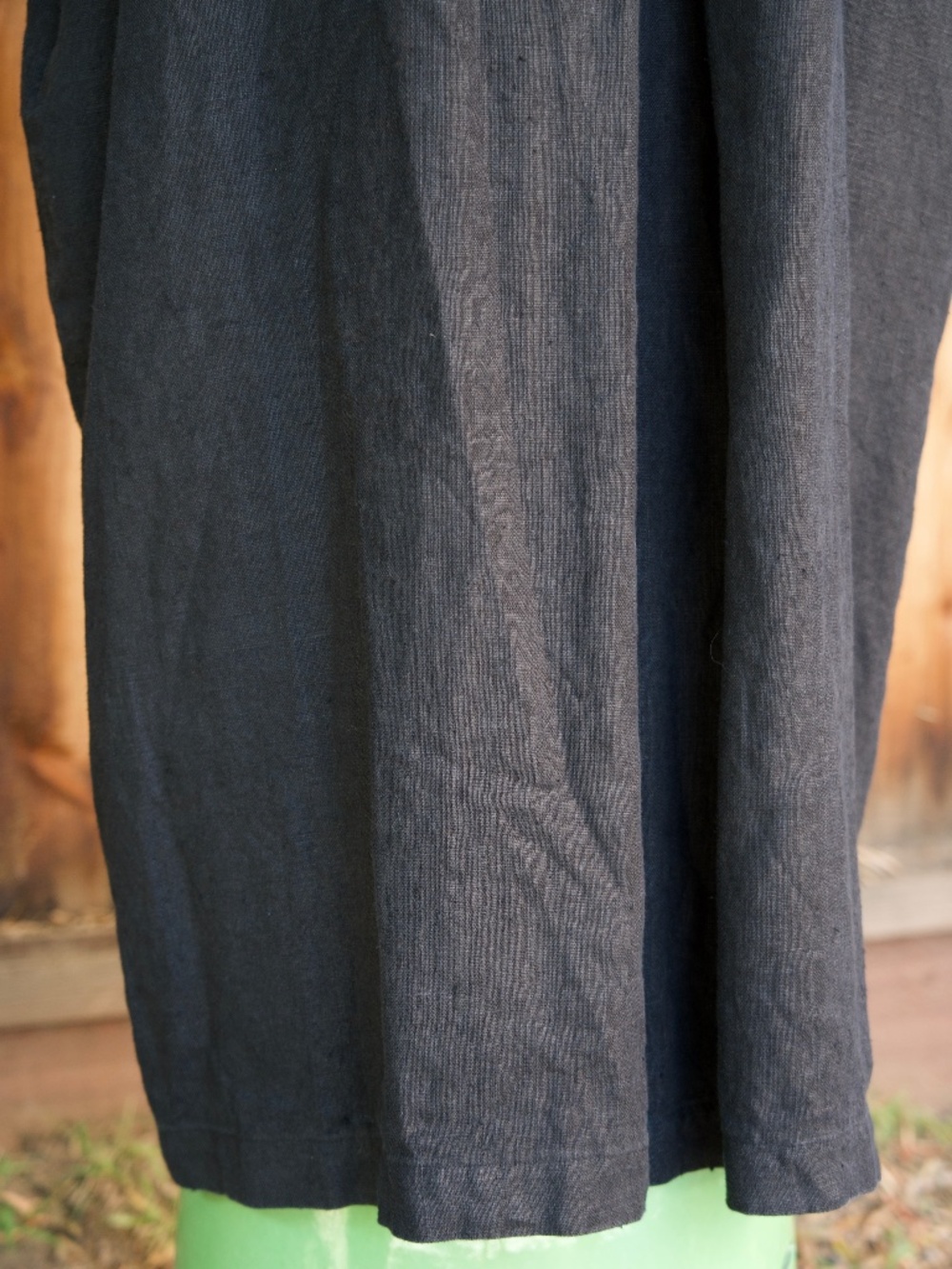Vintage 100% Linen Black Long Pea Coat Casual Minimalist Made In USA Woman's M - Picture 13 of 17